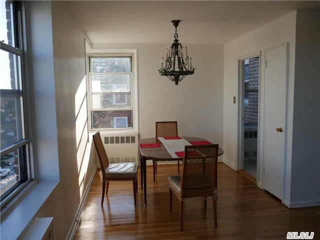 Spacious 2-Bedroom 1 Bath Top Floor Sun-Filled Co-Op With Southern, Eastern & Western Exposures.Newly Finished Wood Floors, Freshly Painted Throughout.Tons Of Closet Space.Distant Views Of Little Neck Bay.Gas, Heating & Electric Included In Maintenance. Close To Shopping & Transportation. Express Bus To Manhattan On Corner.Parking Available Outdoors. Waiting List For Indoor.