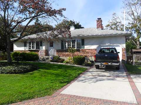 Great Ranch So Of Montauk! Updated Country Kitchen, 3 Bedrooms, 2 Updated Full Baths, Beautiful Brick Fireplace, Oversized Finished Basement W/Wood Burning Stove,Potential Mother/Daughter  Great Landscaping With Trek Deck, Gazebo, New Stoop, Walkway And Driveway. Taxes W/Star $8437.